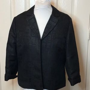 Chico's 3/4 Sleeve Lined Classic Black Jacket Sz 2
